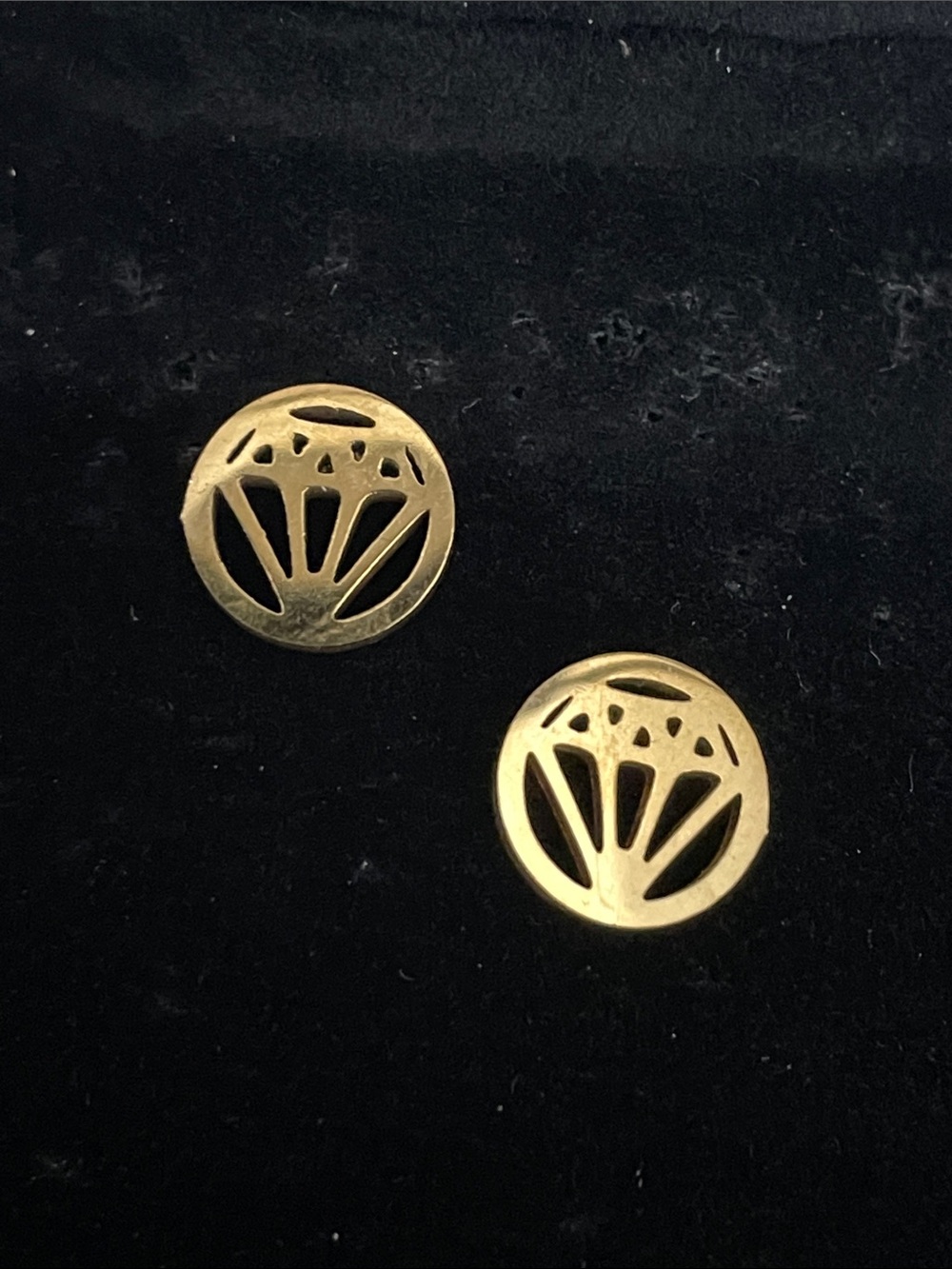 Gold Tone Cutout Circle Stud Earrings - Women Jewelry